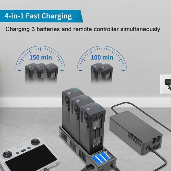 For DJI Mavic 3 YX Battery Charger Discharger Hub 3-in-1 Smart Charging Station With Color Screen, US Plug, AU Plug, EU Plug, UK Plug – Bild 4