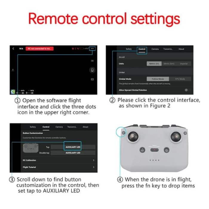 Für DJI Mavic Air 2 Drone YX Airdrop System Wiederaufladbare Werfer Last 500g – Bild 8