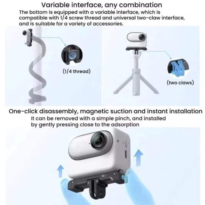 Für Insta360 GO 3 / 3S HEPAIL AC-08 Aluminiumlegierung Magnetische Schnellwechselbasis – Bild 5