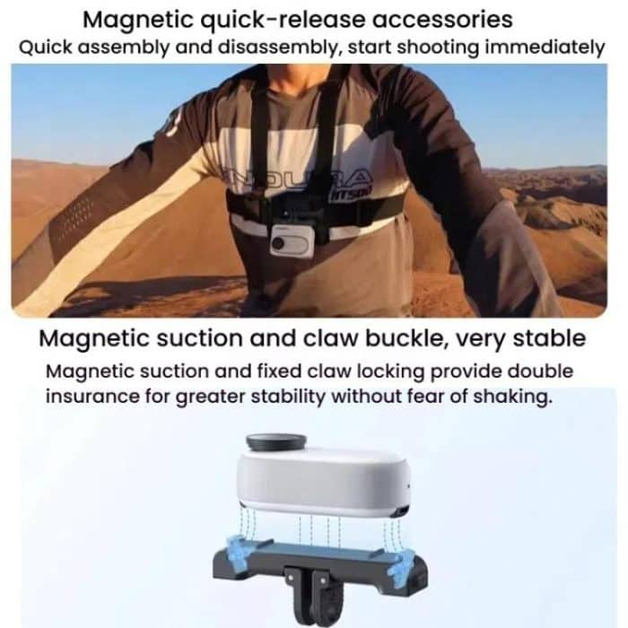 Für Insta360 GO 3 / 3S HEPAIL AC-08 Aluminiumlegierung Magnetische Schnellwechselbasis – Bild 6