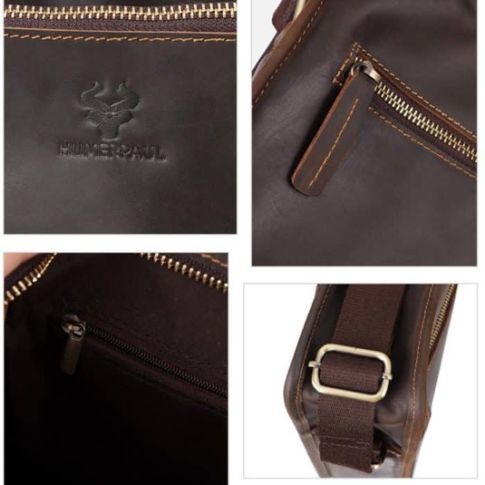 HUMERPAUL MH702 Men Vertical Crossbody Bag Casual Leather Shoulder Bag – Bild 4