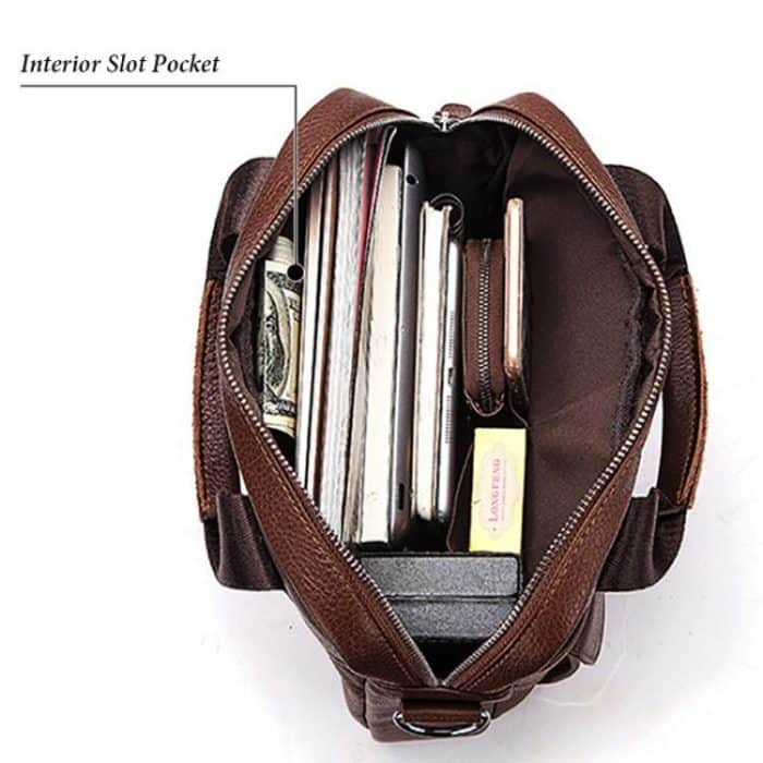 HUMERPAUL HUMH544 Business Commuter Leather Men Shoulder Bag – Bild 5