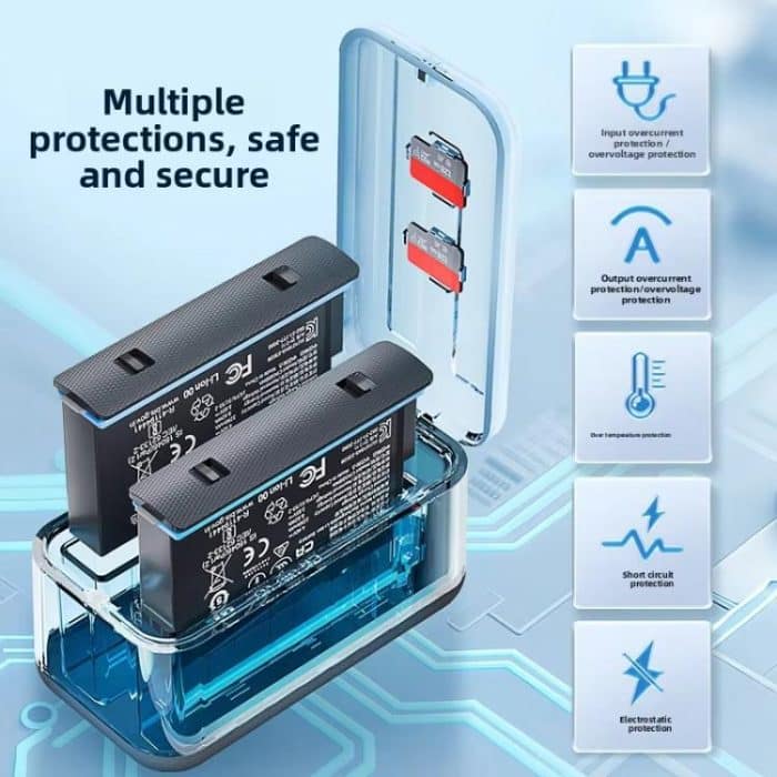 For Insta360 X5 Fast Charger With Digital Display & Dual Charging Case Battery Storage Box – Bild 6