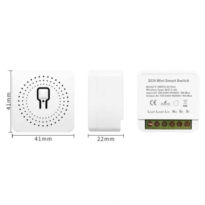 Smart Switch Voice Timer Switch For Amazon Alexa / Google Assistant, FS-02W 1CH WiFi 16A, FS-02W 1CH WiFi+Bluetooth 16A, FS-02HW 2CH WiFi+Bluetooth 16A, FS-02HW 2CH WiFi+Bluetooth 10A, FS-03W5 3CH WiFi+Bluetooth 10A, FS-04W5 4CH WiFi+Bluetooth 5A... – Bild 3