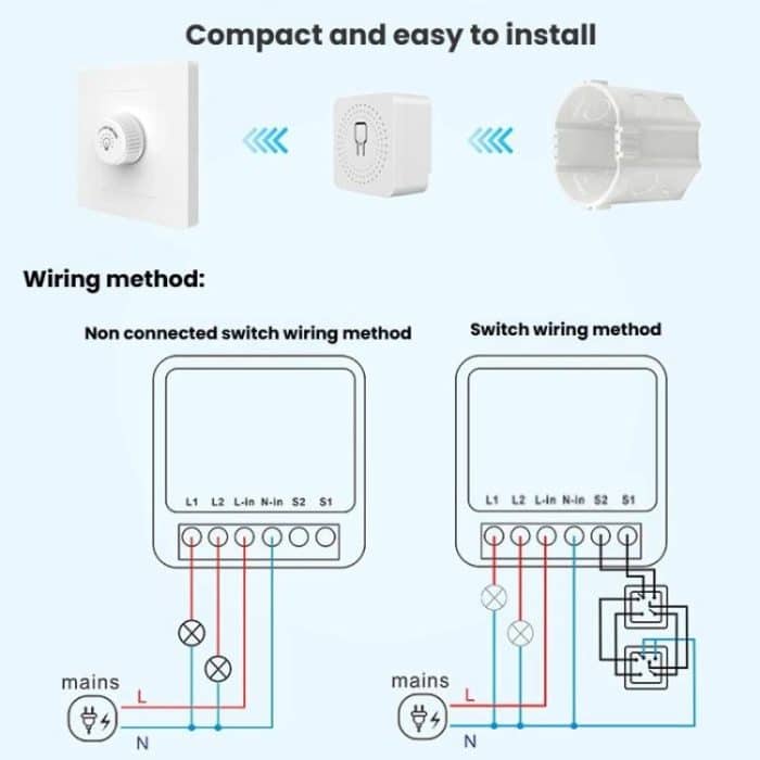 Smart Switch Voice Timer Switch For Amazon Alexa / Google Assistant, FS-02W 1CH WiFi 16A, FS-02W 1CH WiFi+Bluetooth 16A, FS-02HW 2CH WiFi+Bluetooth 16A, FS-02HW 2CH WiFi+Bluetooth 10A, FS-03W5 3CH WiFi+Bluetooth 10A, FS-04W5 4CH WiFi+Bluetooth 5A... – Bild 8