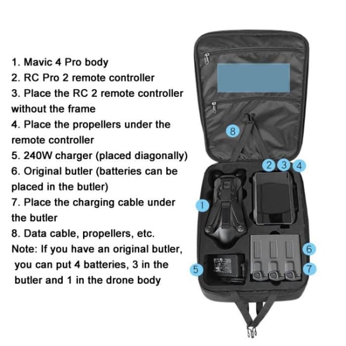For DJI Mavic 4 Pro Creator Combo RC Pro 2 /RC 2 Backpack Storage Bag EVA Travel Case, MA002 – Bild 5