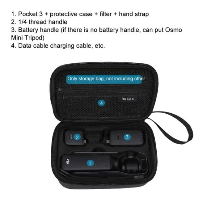 For DJI Pocket 3 Standard/Long-Battery Version BKANO Hard Case Slim Handheld Storage Bag – Bild 4