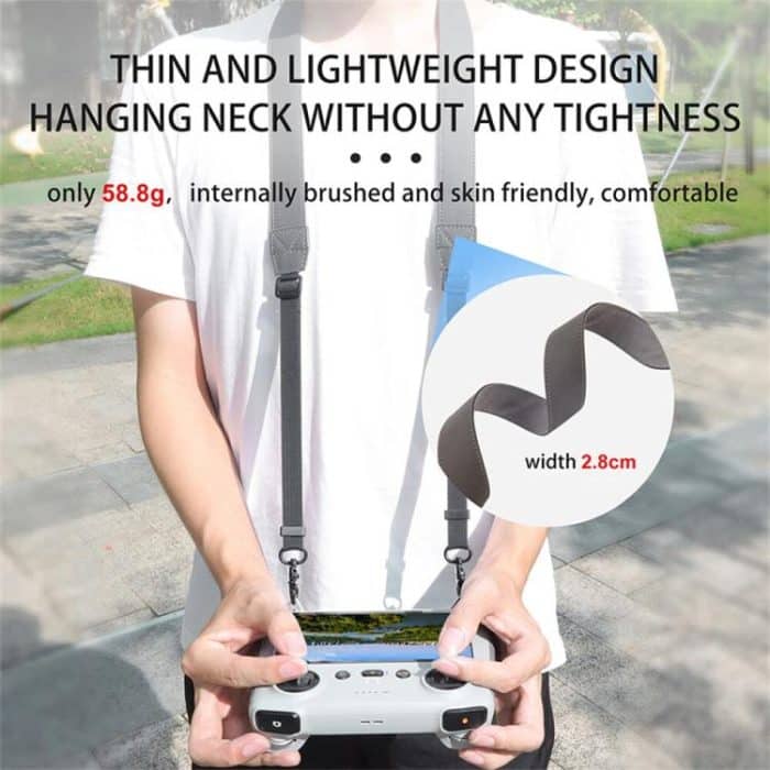 For DJI RC/RC 2/RC Pro/RC Plus Adjustable Soft Leather Neck Strap Dual-Hook Hands-Free Shoulder Belt, For DJI RC/RC 2/RC Pro/RC Plus – Bild 3