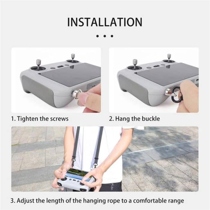 For DJI RC/RC 2/RC Pro/RC Plus Adjustable Soft Leather Neck Strap Dual-Hook Hands-Free Shoulder Belt, For DJI RC/RC 2/RC Pro/RC Plus – Bild 10