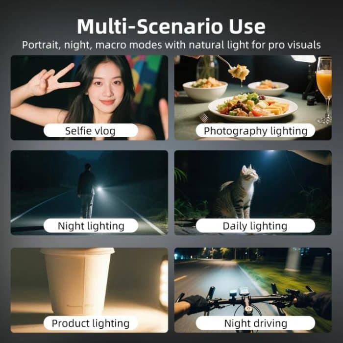 For DJI Action 5 Pro/ Action 4 Flymile 20 LEDs Magnetic Fill Light Rechargeable Video Light 3000K/4440K/8700K Adjustable – Bild 11