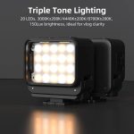 For DJI Action 5 Pro/ Action 4 Flymile 20 LEDs Magnetic Fill Light Rechargeable Video Light 3000K/4440K/8700K Adjustable – Bild 5