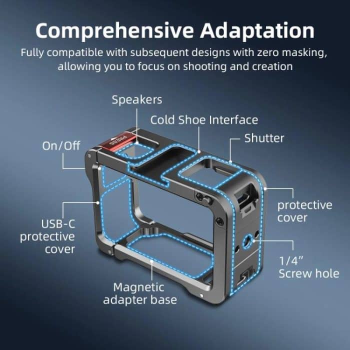 For DJI Action 5 Pro/Action 4/Action 3 Flymile Aluminum Alloy Camera Cage Protective Metal Frame – Bild 3