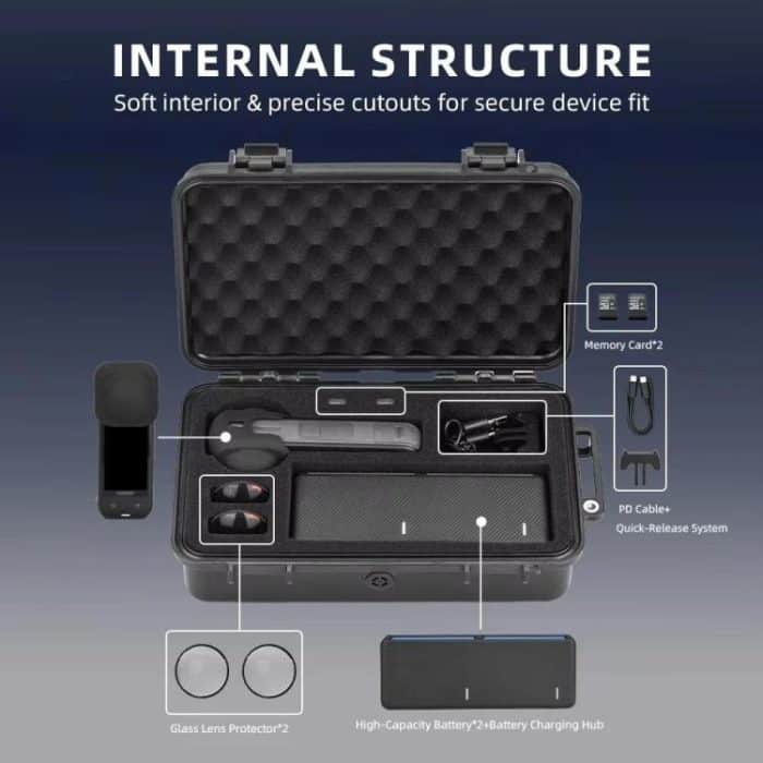 For Insta360 X5 Camera Flymile Portable Protective Hard Case Waterproof Shockproof Travel Carrying Storage Box, Hard Case – Bild 4