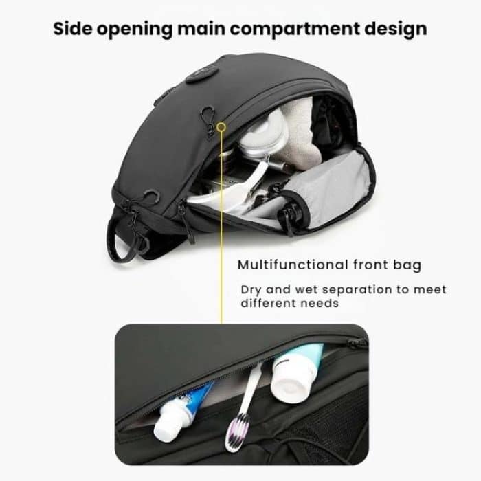 BANGE FW-232 Men Rreast Bag Large Capacity Outdoor Riding Backpack Shoulder Crossbody Bag, FW-232 – Bild 4