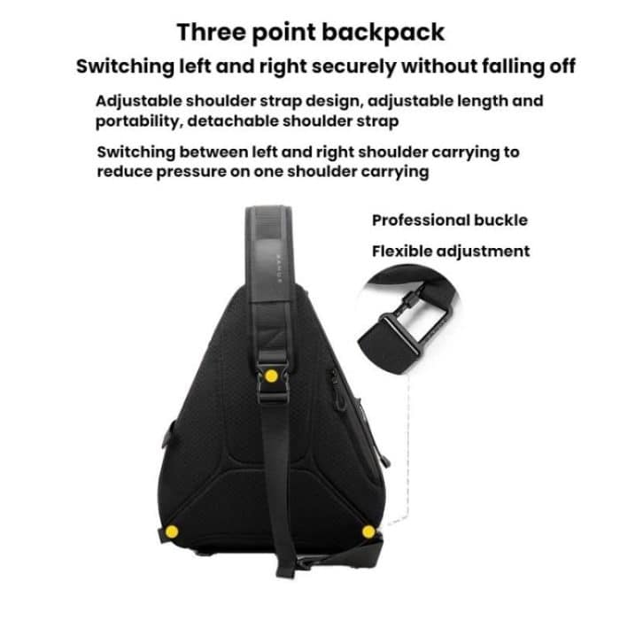 BANGE FW-232 Men Rreast Bag Large Capacity Outdoor Riding Backpack Shoulder Crossbody Bag, FW-232 – Bild 9