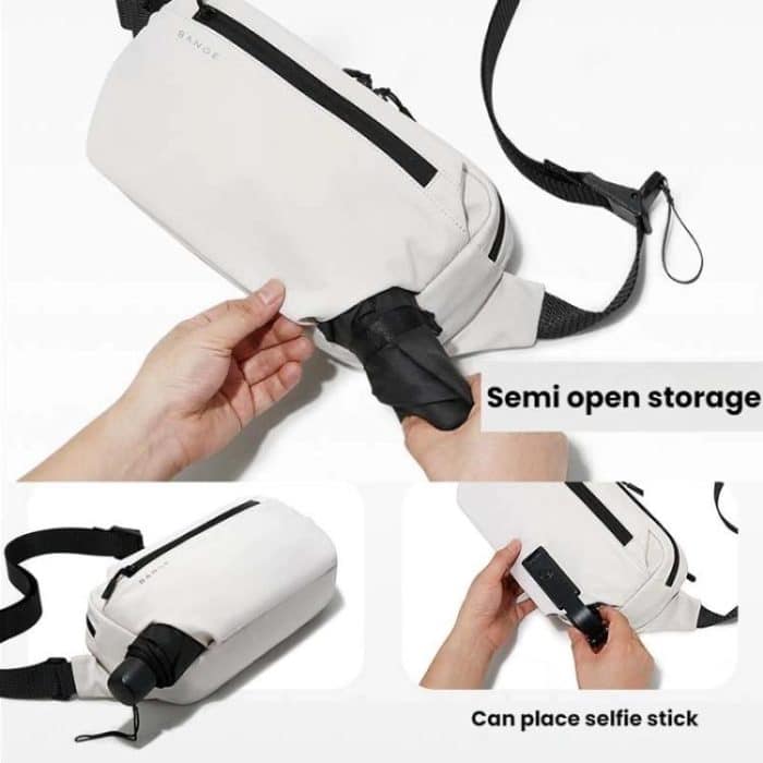 BANGE BG-7851 Men Crossbody Bag Multifunctional Lightweight Casual Commuting Chest Pack Small Shoulder Bag – Bild 5