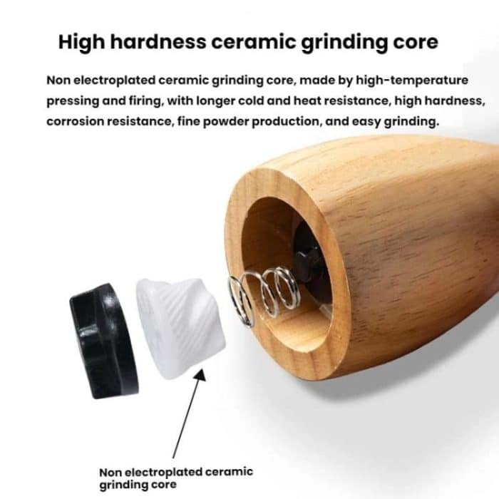 Mushroom Shaped Pepper Grinder Wooden Kitchen Grinding Tool, Single WIth Box, Double+Base – Bild 7
