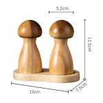Mushroom Shaped Pepper Grinder Wooden Kitchen Grinding Tool, Single WIth Box, Double+Base – Bild 9