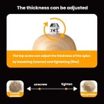 Round Head Manual Pepper Mill Ceramic Core Kitchen Tool, 4 inch With Box, 8 inch With Box – Bild 6