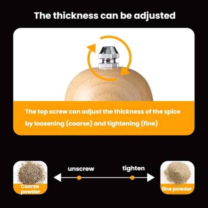 Round Head Manual Pepper Mill Ceramic Core Kitchen Tool, 4 inch With Box, 8 inch With Box – Bild 6