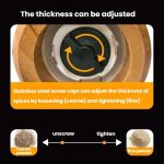 7 Inch Manual Acacia Wood Ceramic Core Grinder Multi Purpose Grinder, Single, Double+Base – Bild 6