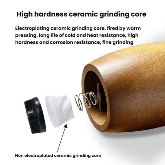 7 Inch Manual Acacia Wood Ceramic Core Grinder Multi Purpose Grinder, Single, Double+Base – Bild 7