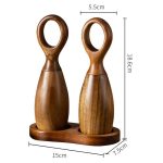 7 Inch Manual Acacia Wood Ceramic Core Grinder Multi Purpose Grinder, Single, Double+Base – Bild 9