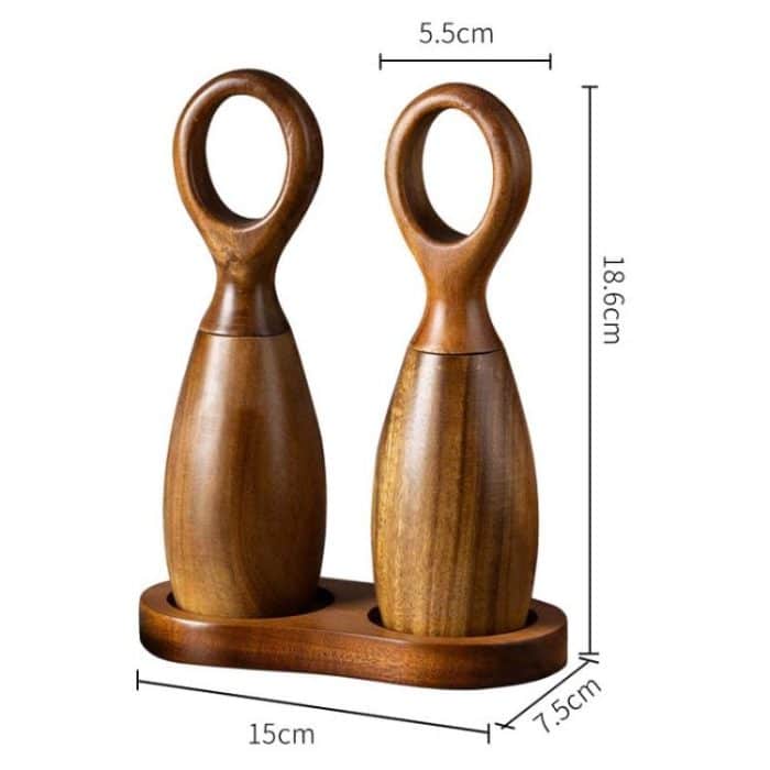 7 Inch Manual Acacia Wood Ceramic Core Grinder Multi Purpose Grinder, Single, Double+Base – Bild 9