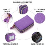 Women Minimalist Accordion Wallet Coin Purse Card Organizer With Double Zipper ID Window – Bild 5
