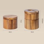 Wooden Salt Jar Storage Box Seasoning Jar With Lid And Spoon, 1 Layer Single Grid, 1 Layer Double Grid, Double Layer – Bild 4
