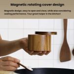 Wooden Salt Jar Storage Box Seasoning Jar With Lid And Spoon, 1 Layer Single Grid, 1 Layer Double Grid, Double Layer – Bild 5