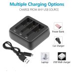 For DJI Osmo Action 4/Action 3 YX 3-Slot Battery Charger Hub Compact Charging Station, 5V 3A Tri-Slot Batteries Charger – Bild 5