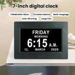 7-inch Digital Frame Calendar Day Clock With 3 Medication Alerts, 5 Custom Alarms, Multi-Language Support, US Plug White, US Plug Black, EU Plug White, EU Plug Black, AU Plug White, AU Plug Black, UK Plug White, UK Plug Black – Bild 2