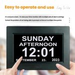 7-inch Digital Frame Calendar Day Clock With 3 Medication Alerts, 5 Custom Alarms, Multi-Language Support, US Plug White, US Plug Black, EU Plug White, EU Plug Black, AU Plug White, AU Plug Black, UK Plug White, UK Plug Black – Bild 4