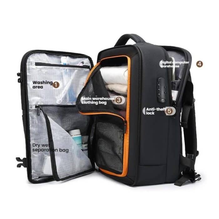 BANGE BG-7875 Large Capacity Shoulder Bag Business Travel Multifunctional Computer Backpack – Bild 3