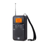Portable FM/AM Clock-Controlled Stereo Pocket Radio Player, For EU, For US