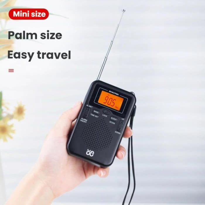 Portable FM/AM Clock-Controlled Stereo Pocket Radio Player, For EU, For US – Bild 11
