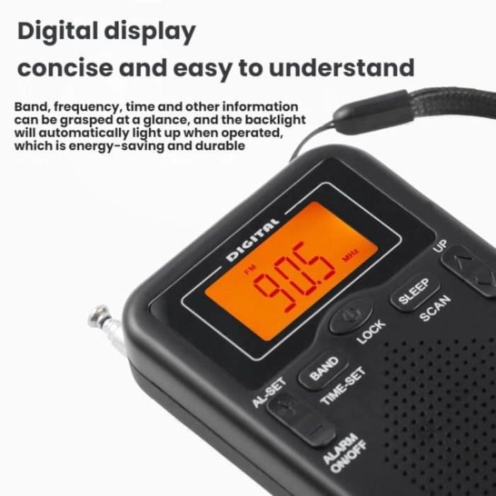 Portable FM/AM Clock-Controlled Stereo Pocket Radio Player, For EU, For US – Bild 3