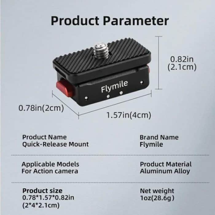 Flymile Magnetic Quick-Release Base 1/4 Inch Thread Foldable Extension Kit for Insta360 Ace Pro 2/Ace Pro/Ace/X5/X4/X3/X2, 1/4 Inch Thread Foldable Kit – Bild 11