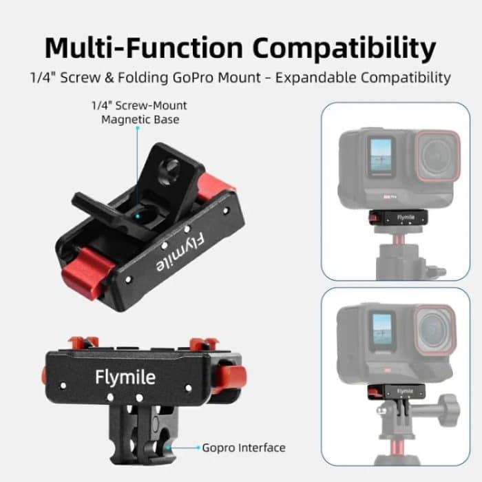Flymile Magnetic Quick-Release Base 1/4 Inch Thread Foldable Extension Kit for Insta360 Ace Pro 2/Ace Pro/Ace/X5/X4/X3/X2, 1/4 Inch Thread Foldable Kit – Bild 5