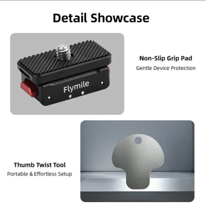 Flymile Magnetic Quick-Release Base 1/4 Inch Thread Foldable Extension Kit for Insta360 Ace Pro 2/Ace Pro/Ace/X5/X4/X3/X2, 1/4 Inch Thread Foldable Kit – Bild 9