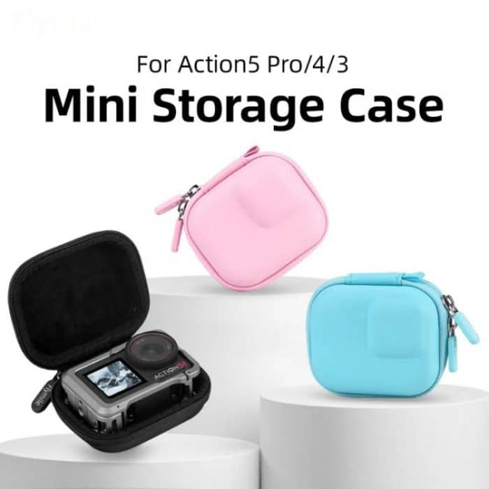 Flymile PU Mini Camera Case with Carabiner For Caged DJI Action 3/4/5 Pro/Insta360 Ace Pro 2/1/GoPro – Bild 2