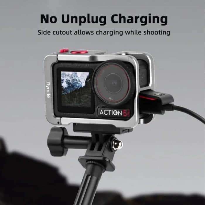 For DJI Osmo Action 5 Pro/4/3 Flymile Metal Protective Cage with Cold Shoe Mount – Bild 5