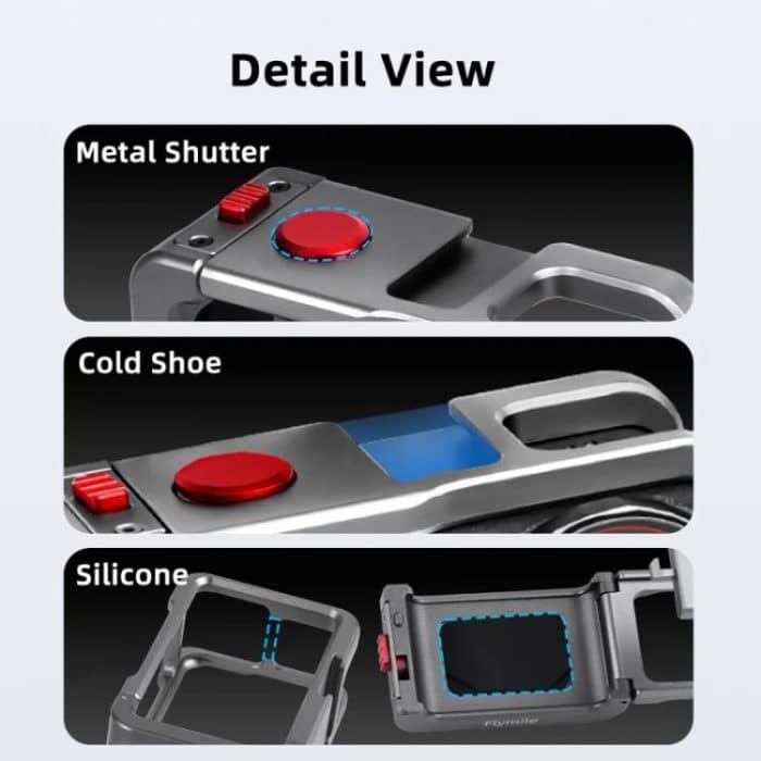 For DJI Osmo Action 5 Pro/4/3 Flymile Metal Protective Cage with Cold Shoe Mount – Bild 10