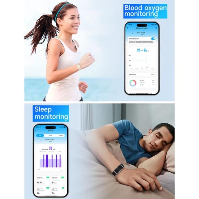 Dual PD Real-Time Heart Rate Blood Oxygen Real-Time Sleep Exercise Health Bracelet – Bild 8
