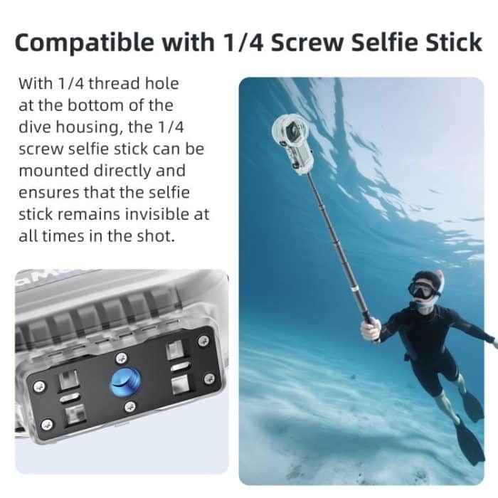 Für Insta360 X5 AMagisn 60m/196ft Tauchen Fall Quick-Release Voll Unsichtbare Wasserdichte Unterwasser Gehäuse – Bild 5