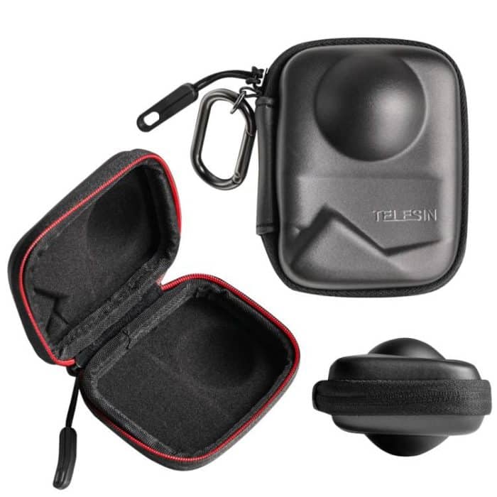 PU Carrying Case for DJI Osmo 360 Camera Protective Pouch with Carabiner Clip, TELESIN Full-Coverage, TELESIN Open Bottom – Bild 1