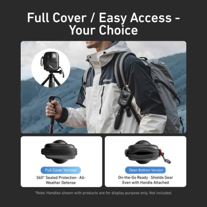 PU Carrying Case for DJI Osmo 360 Camera Protective Pouch with Carabiner Clip, TELESIN Full-Coverage, TELESIN Open Bottom – Bild 4