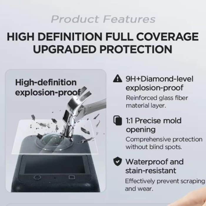 Für DJI Osmo 360 CYNOVA Displayschutzfolie aus gehärtetem Glas, automatisch ausgerichteter Installationsrahmen – Bild 3