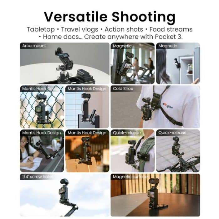 For DJI Pocket 3 aMagisn Mantis Extension Frame Magnetic Mount for Hands-Free Vlogging – Bild 4